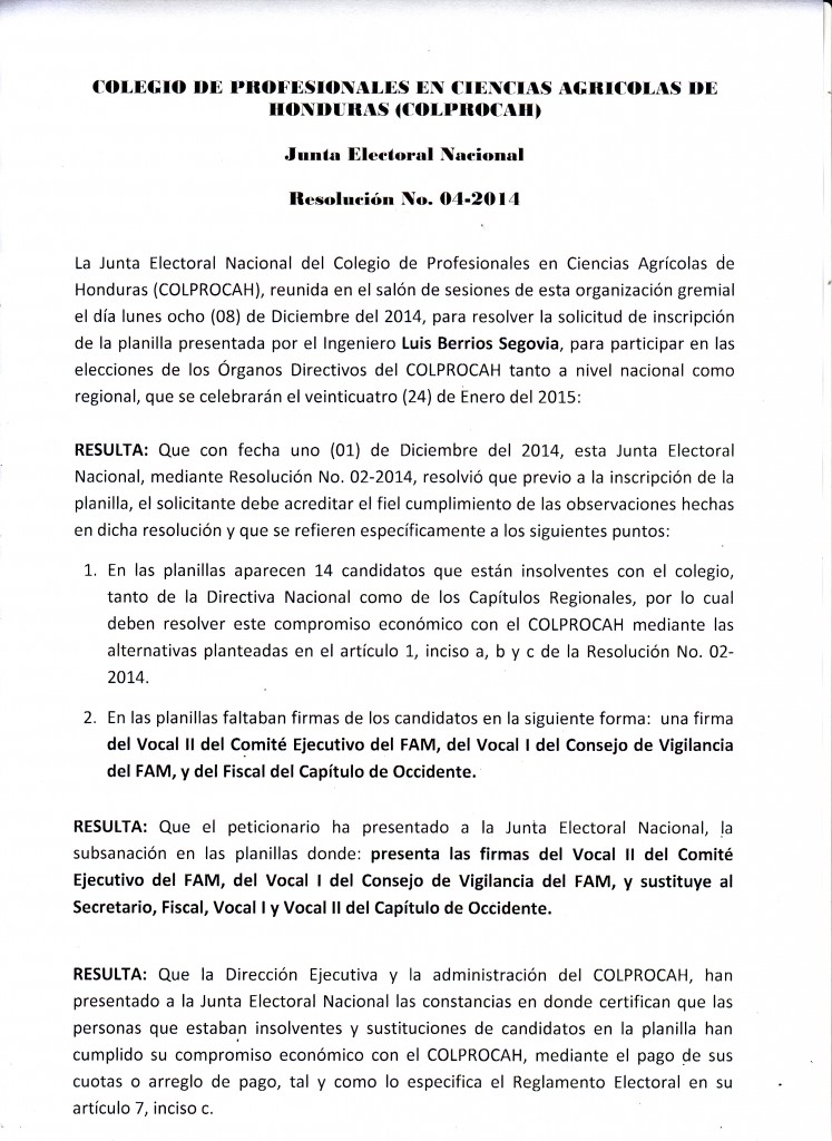 Resolución 04-2014